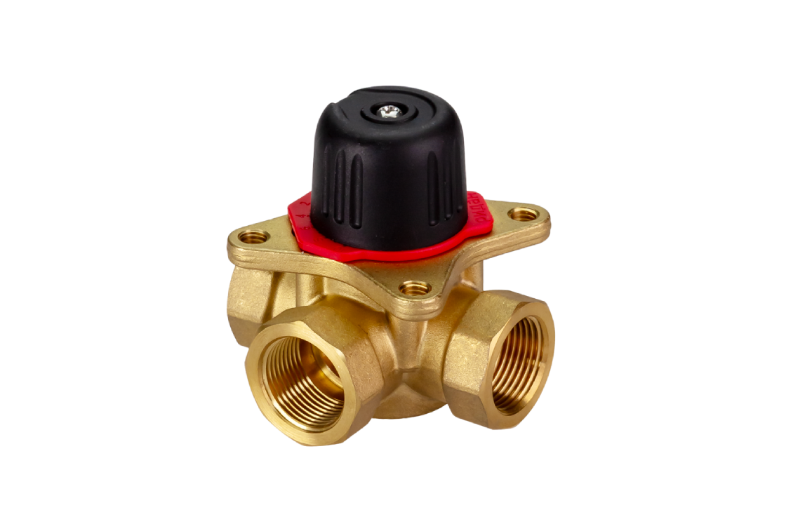 Ридан 065Z0405R — Клапан регулирующий поворотный HRB-3R PN10, DN20, Kvs 6,3, Tmax 110 °C, Rp3/4, корпус CW617N, трехходовой