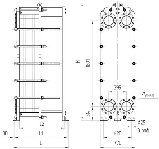 Теплообменник Ридан НН№130 ДУ 200  