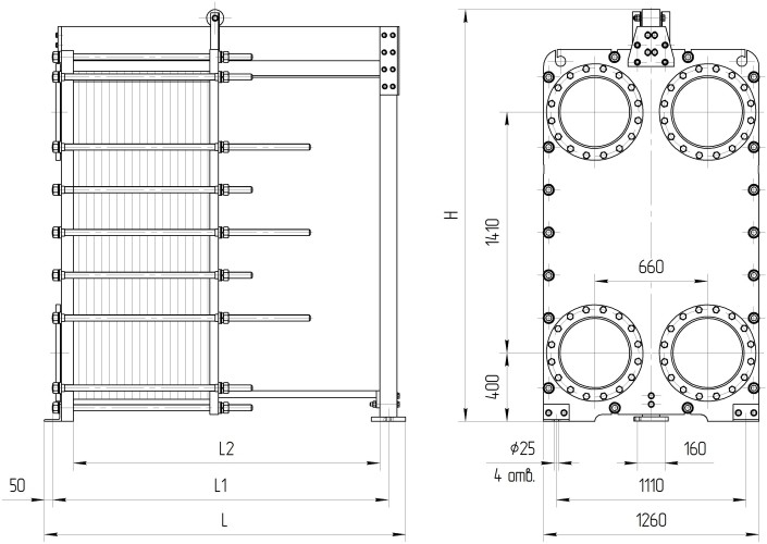 Теплообменник Ридан НН№145 ДУ 400  
